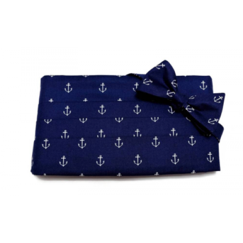 Navy Anchors Cummerbund and Tie